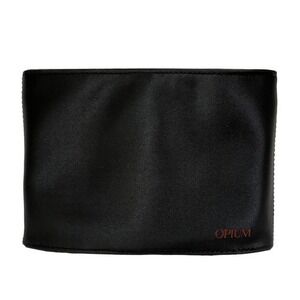 Yves Saint Laurent YSL Opium Black Zip Pouch Cosmetic Bag Clutch Purse